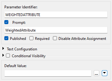 Configuring the WeightedAttribute user parameter.